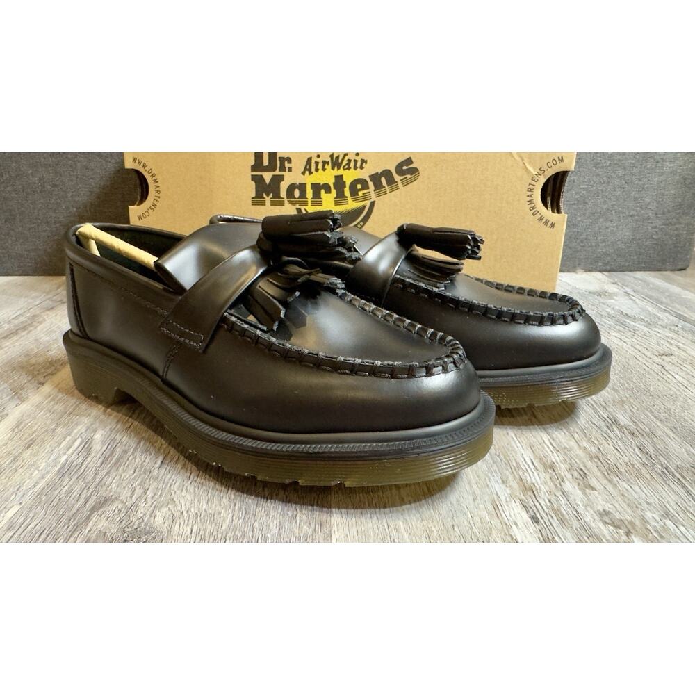 Dr. Martens Adrian Tassel Loafers Black Polished Smooth‎ US W 6 / M 5 EU 37
